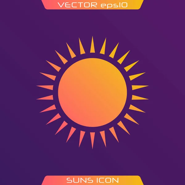 Ícone de sol plano . — Vetor de Stock