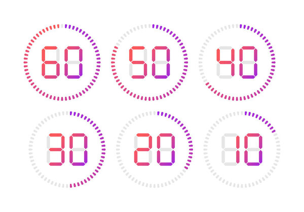 Set of timers. Sign icon.