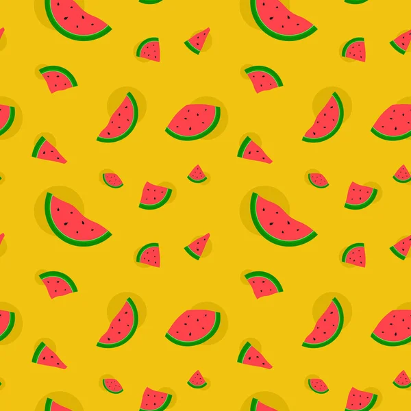 Seamless Watermelon Pattern — Stock Vector