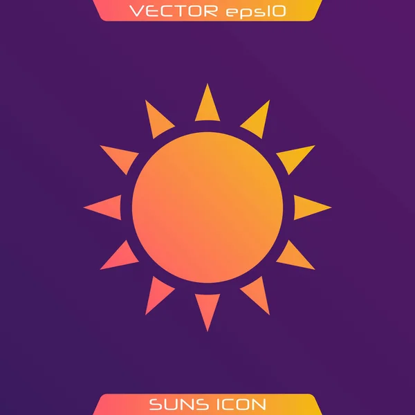 Ícone de sol plano . — Vetor de Stock