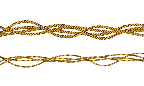 Cuerdas de fibra realistas . — Vector de stock