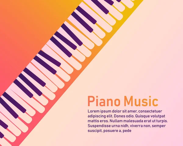 Piano sobre fondo amarillo . — Vector de stock