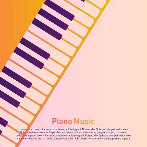 Piano sobre fondo amarillo . — Vector de stock