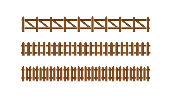 Набір дерев'яного паркану — стоковий вектор