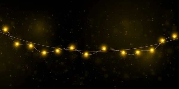 Gelbe Weihnachtsbeleuchtung — Stockvektor