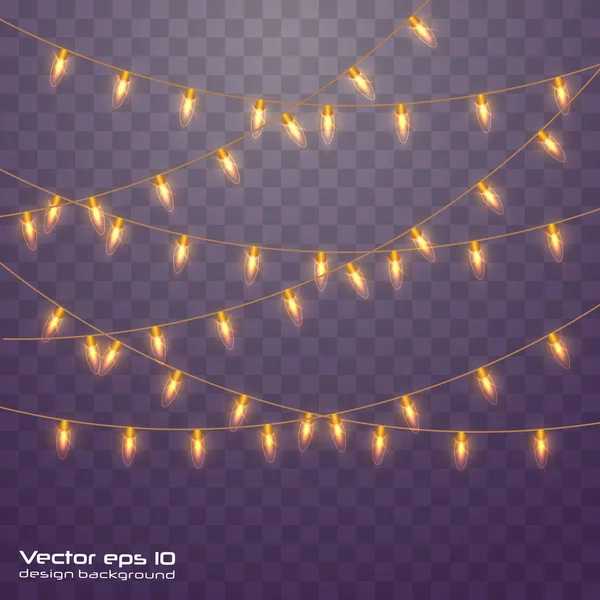 Christmas glowing garland — Stock Vector