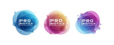 Probiyotik bakteri logosu. 