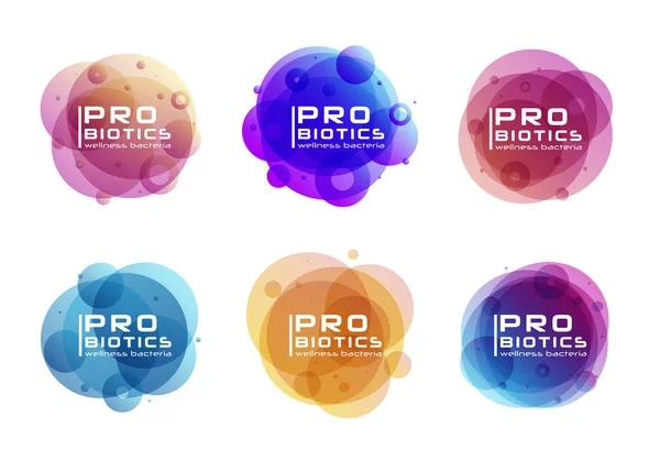 Probiyotik bakteri logosu — Stok Vektör