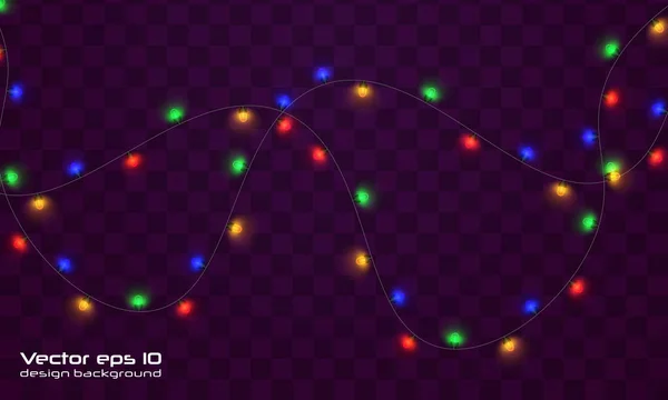 Yellow christmas lights — Stock Vector