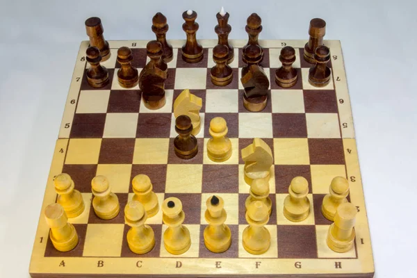 Belgrads Gambit Chess Opening Begins Moves — Stock Photo, Image