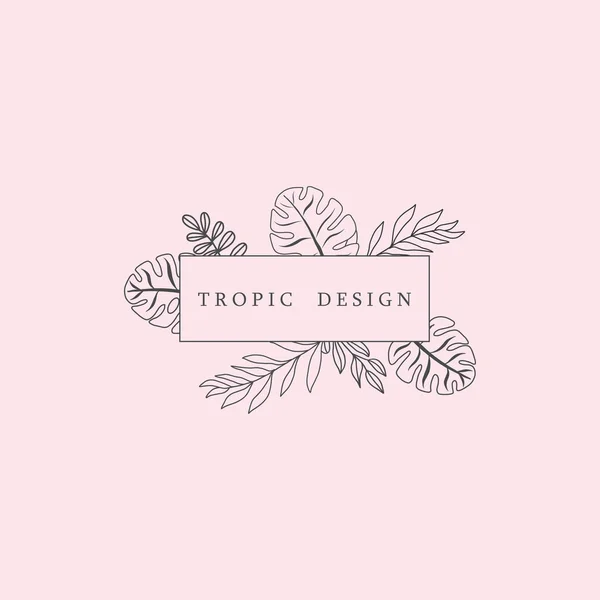 Trendy Tropical Deixa Sinal Moda Ícone — Vetor de Stock