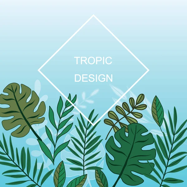 Trendy Summer Tropical Leaves Vector Design — Stock Vector