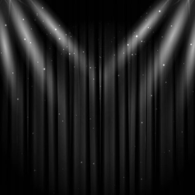 Siyah sahne perde arka plan
