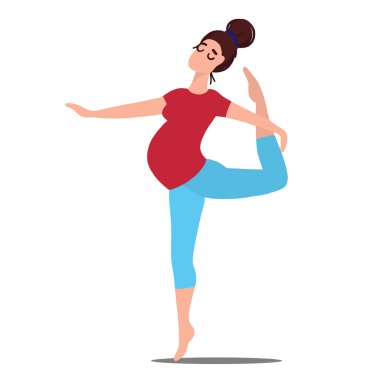 Hamile kadın yoga yapıyor.