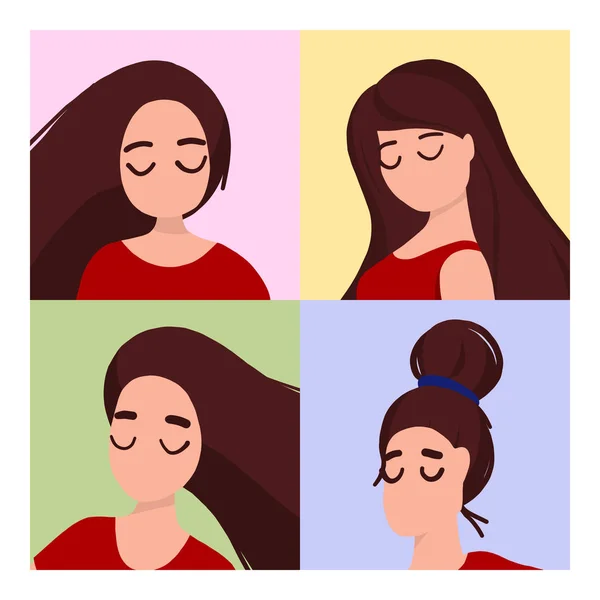 Portraits de femmes ensemble — Image vectorielle