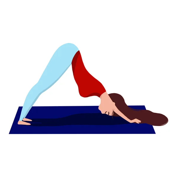 Gravid kvinna som utövar yoga — Stock vektor