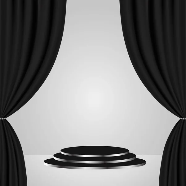 Black theatre curtain — Stock Vector