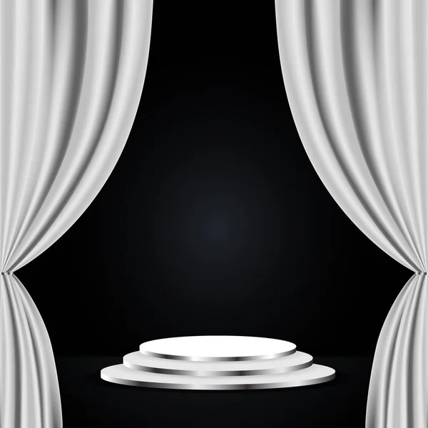 White theatre curtain — 스톡 벡터