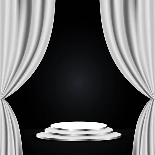 White theatre curtain — Stock Vector