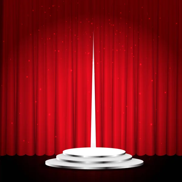 Escenario podio con cortina roja — Archivo Imágenes Vectoriales