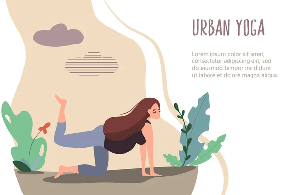 17 urbanes Yoga — Stockvektor