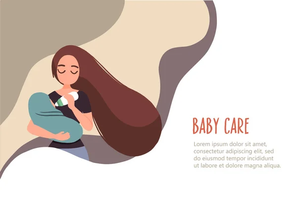 11 妇女喂养她的婴儿 — 图库矢量图片
