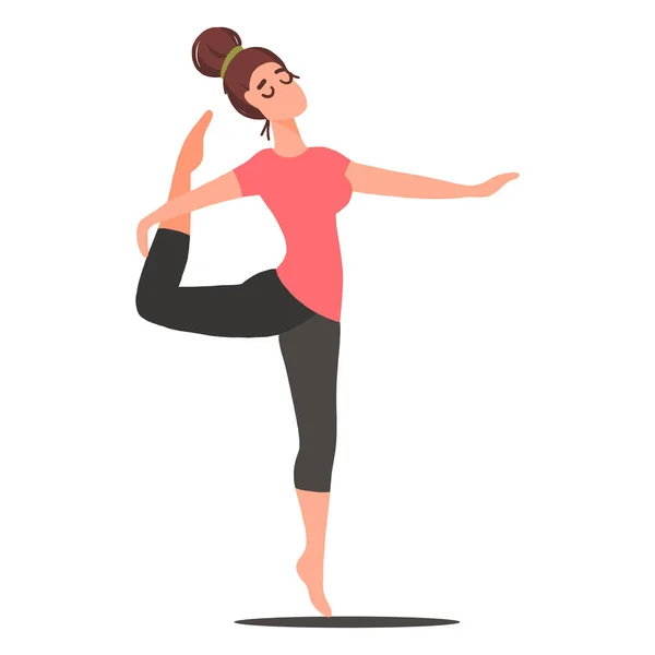 01 vrouw doet yoga — Stockvector