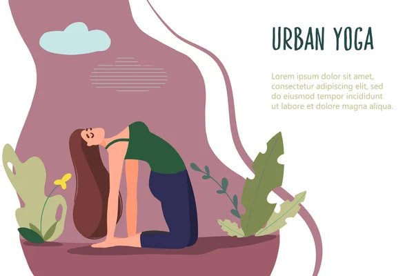 14 Formazione di yoga urbano — Vettoriale Stock