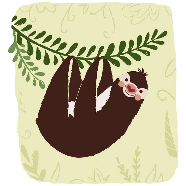 Sloth dans la jungle — Image vectorielle