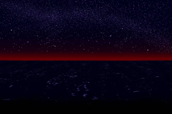 Paisaje Nocturno Cielo Estrellado Mar —  Fotos de Stock