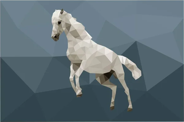 Witte Paard Voor Achtergrond Logo Springen — Stockvector
