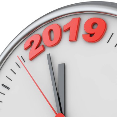 2019 saldırıya gösteren saatler. 3D render.