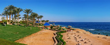 Sharm El Sheikh 'deki kıyı şeridi manzarası