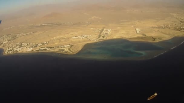Görünümü Sharm Sheikh Uçağın Penceresinden — Stok video