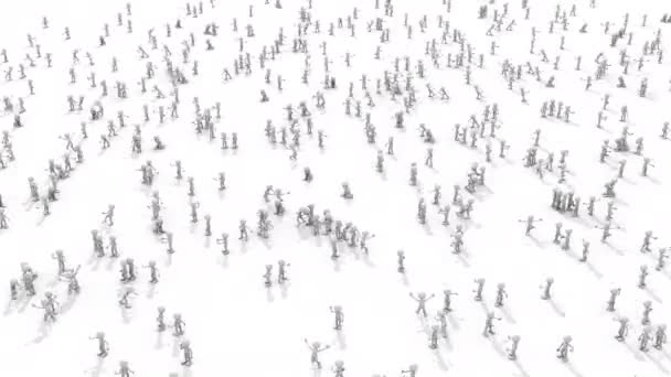 Натовп Людей Зібрався Вигляді Ключа Замку Візуалізація — стокове відео