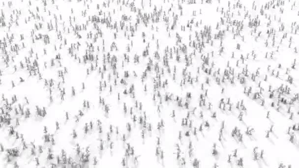 Crowd People Gathered Form Padlock Render — Stock Video