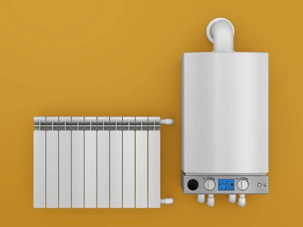 Caldeira e radiador — Fotografia de Stock