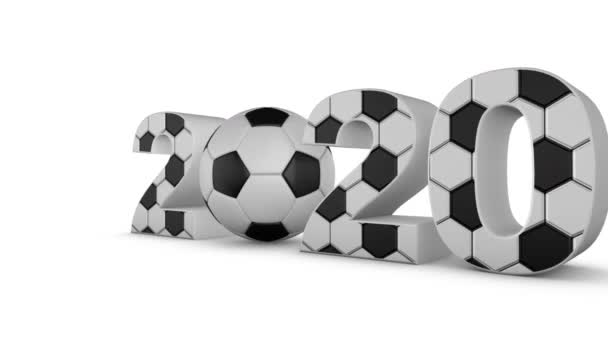 Pallone Calcio Iscrizione Volumetrica 2020 Rendering — Video Stock