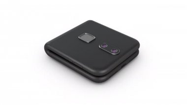 bükülmüş ve bükülmemiş formda esnek akıllı telefonlar. 3d render