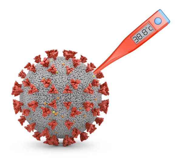 Термометр Коронівірусна Клітина Візуалізація — стокове фото