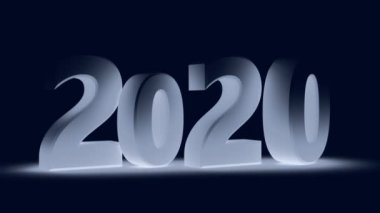 2021 'de mavi renkte 2020' de hacimsel rakamların sıçraması metni değiştirir. 3d hazırlayıcı.
