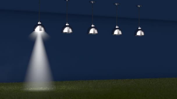 Volumetric Figures 2021 Background Grass Spotlight Lights 3D渲染 — 图库视频影像