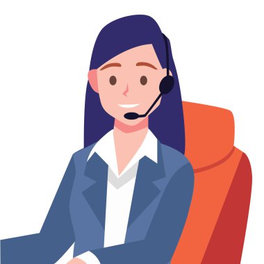 Zarif kız müşteri hizmetleri, ofis ortamı, müşteri destek, işçilerin çalışma