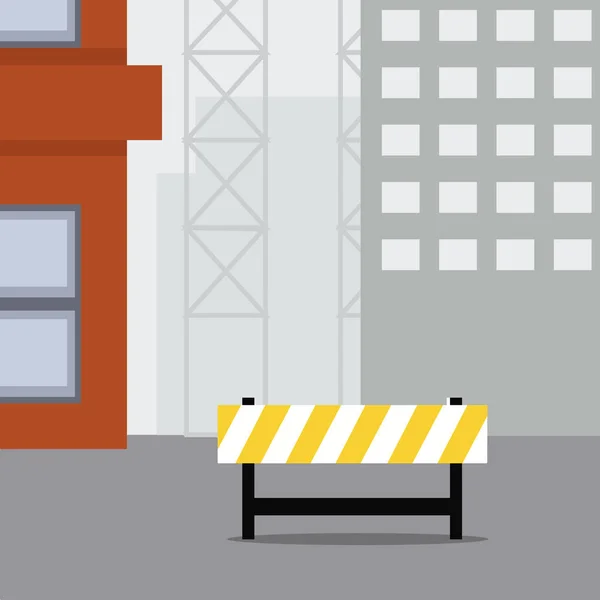 İnşaat sahne, uyarı işareti, değil girmek, binaların yapım aşamasında