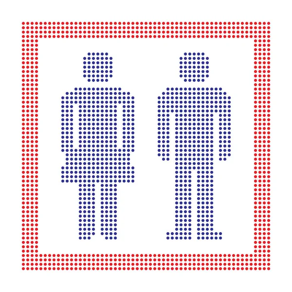 Erkek ve kadın için işaret noktalı, dairesel işareti, Wc, daire nokta su