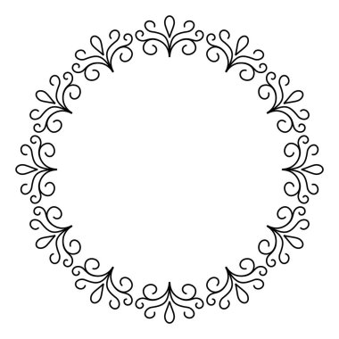Anahat dekoratif daire çerçeve tasarımı, tek renkli kenarlık