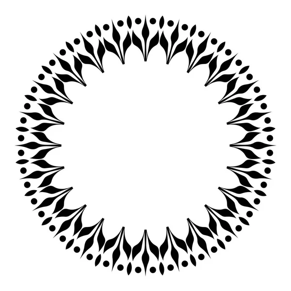 Sanatsal siyah beyaz daire kare, oryantal tarzda