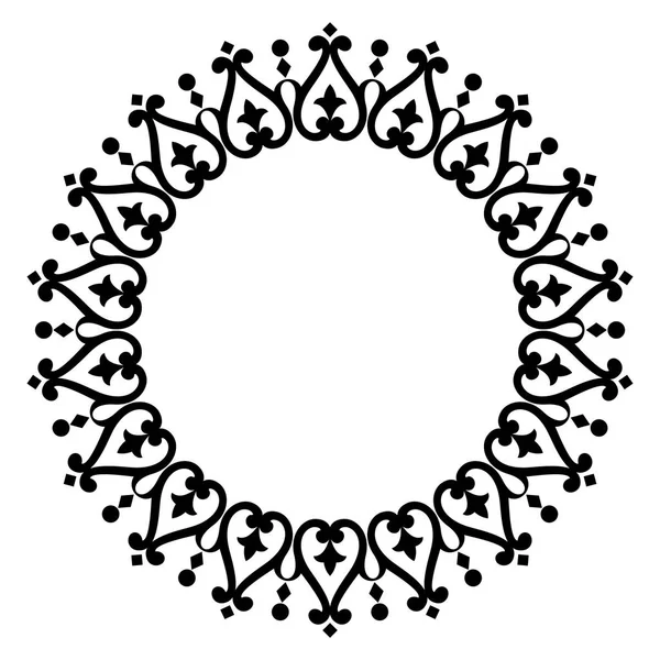 Cadre Artistique Cercle Noir Blanc Style Oriental — Image vectorielle