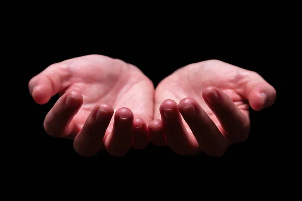 Γυναίκα Χέρια Κοίλο Μια Εκμετάλλευση Επαιτεία Προσφέροντας Δίνοντας Παραλαβή Προστατεύοντας — Φωτογραφία Αρχείου