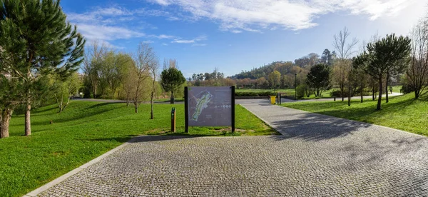 Vila Nova Famalicao Portugal Marzo 2018 Entrada Del Parque Devesa — Foto de Stock